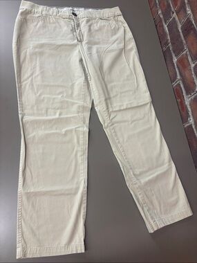 CJ Banks Cream Straight-Leg Pants
